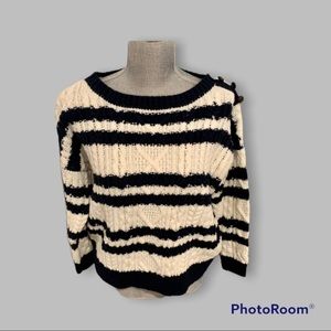 NWT Chunky  striped round neck sweater ready to go. Sz US 4